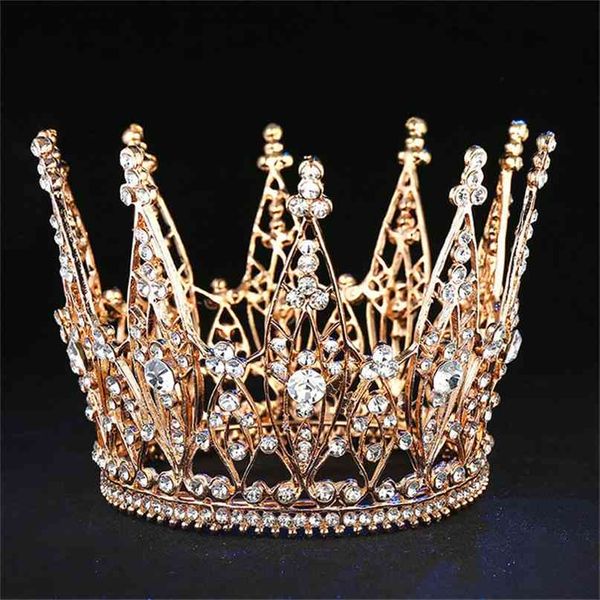 Moda Pageant Gelin Tiara Taç Saç Aksesuarları Düğün Takı Gösterisi Elbise Headdress Kraliçe Diadem Balo 210707