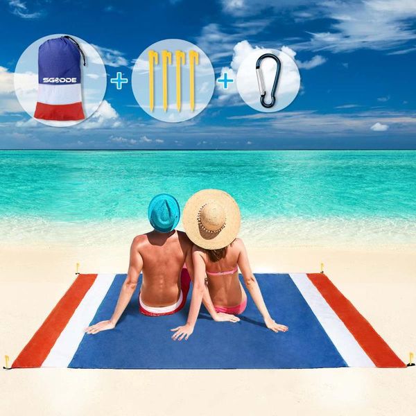 

anti-sand beach blanket lightweight outdoor mat waterproof towel camping picnic hiking trip suitable for 4-7 people pads