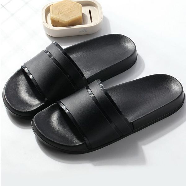 

slippers woman indoor summer solid shoes ladies comfortable open toe slides men women's home beach plus size, Black