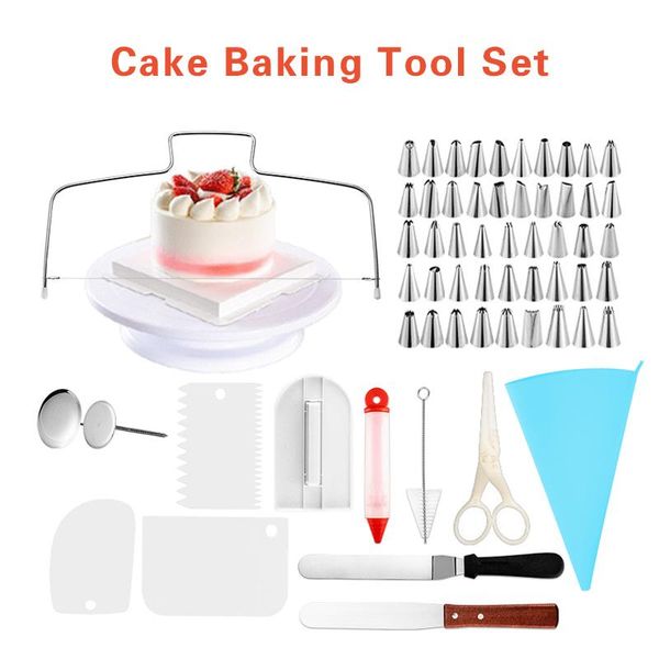 

pcs/set plastic cake plate turntable rotating anti-skid round stand decorating table kitchen diy pan baking tool & pastry tools