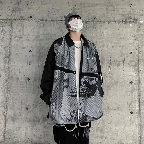 

men's jackets street vibe coat high hiphop harajuku autumn, Black;brown