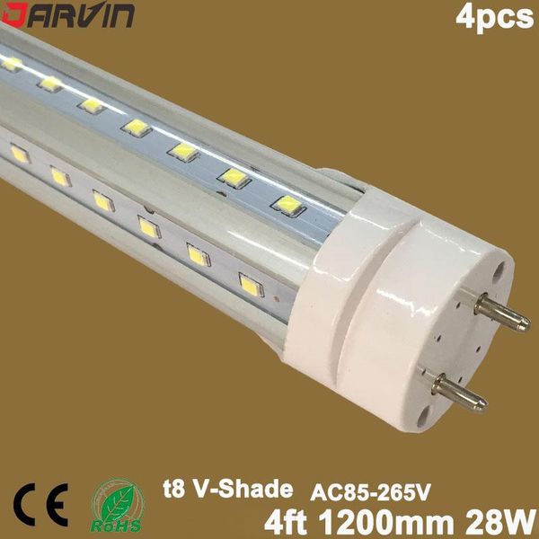 

bulbs v shade led tube light t8 split 4ft 1200mm 28w smd2835 110v 220v fluorescent lamp super bright wide beam angle