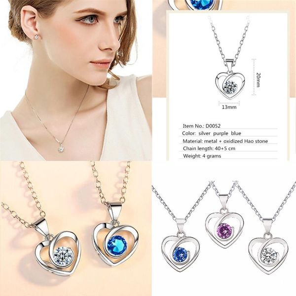 

pendant necklaces fashion women's neck jewelry collar choker clavicle heart metal chain romantic gifts for girlfriend wife, Silver