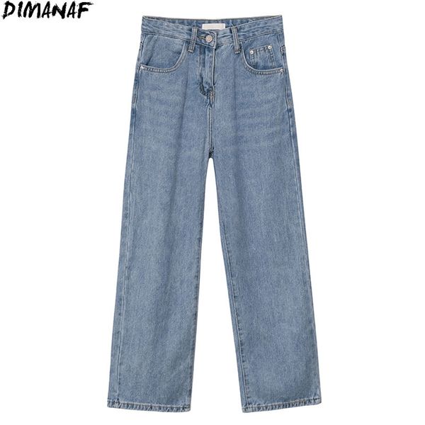 

plus size women jeans pants high waist split wide leg basic denim loose female pockets blue trousers 4xl 210531