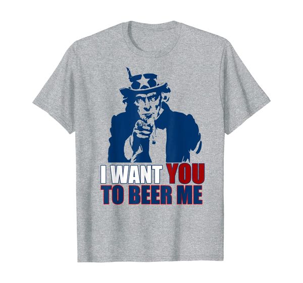 

i want you to beer me uncle sam july 4 drinking meme t-shirt, White;black