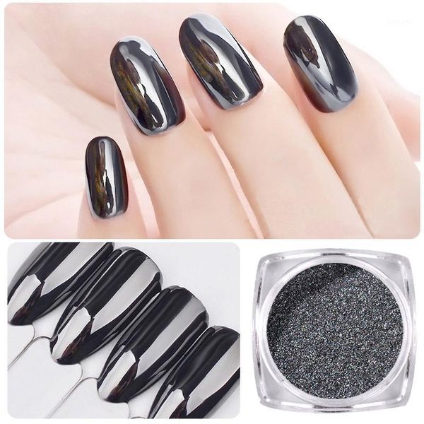 

nail glitter powder magic mirror black smooth pigment dust manicure chrome @me881, Silver;gold