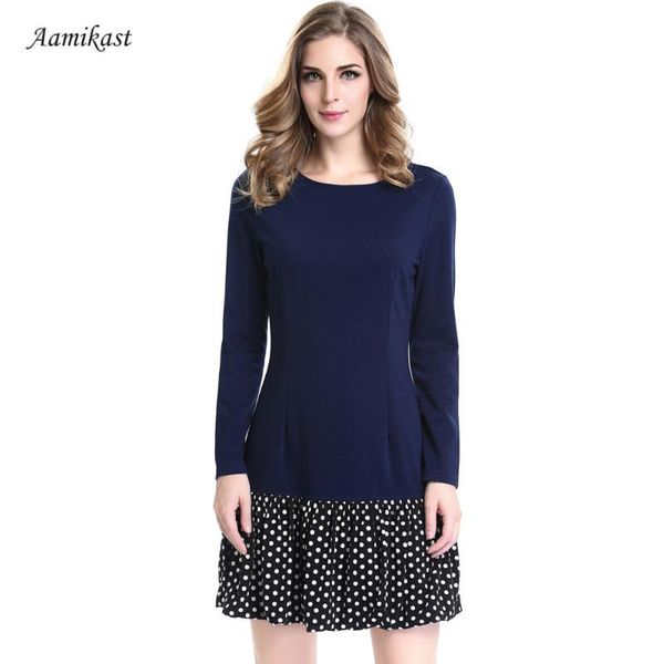 

women dresses fashion elegant o-natura long sleeve patchwork dot vintage party autumn casual bodycon maxi, Black;gray