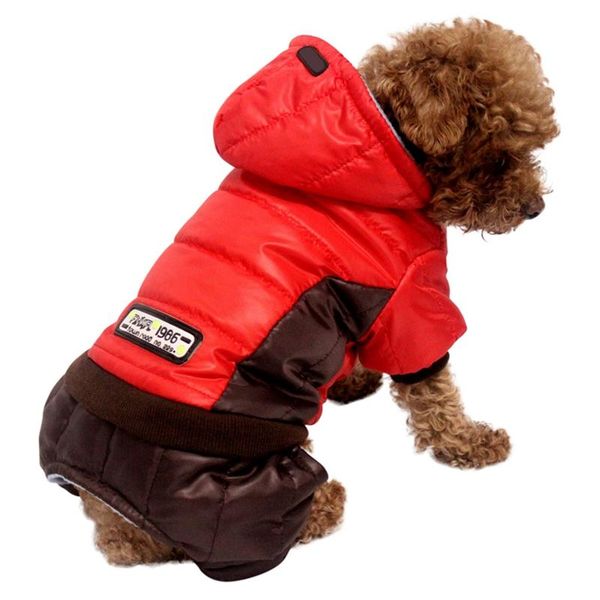 

dog apparel autumn winter fashion hoodie for dogs thickening pet costume 4 legged warm coat cotton padded outfit outdoor walking