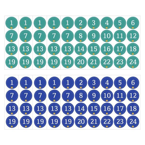 

gift wrap 10pcs xmas bag number countdown stickers paper decals (assorted color)