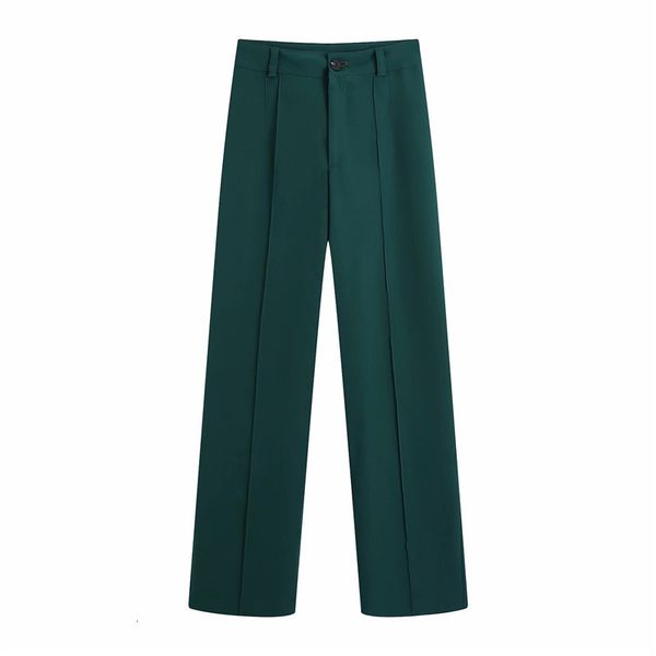 

women's pants & capris women fashion high waist za green long suit female causal spring straight solid trousers chic yx0x, Black;white