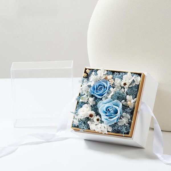 

gift wrap small acrylic flower transparent box bouquet wrapped rose fresh packing