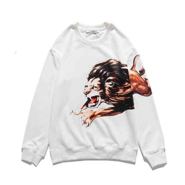 

hoodies women's & sweatshirts men and women fashion casual round neck animal print pure cotton long-sleeved loose sweater t-shirt jacke, Black