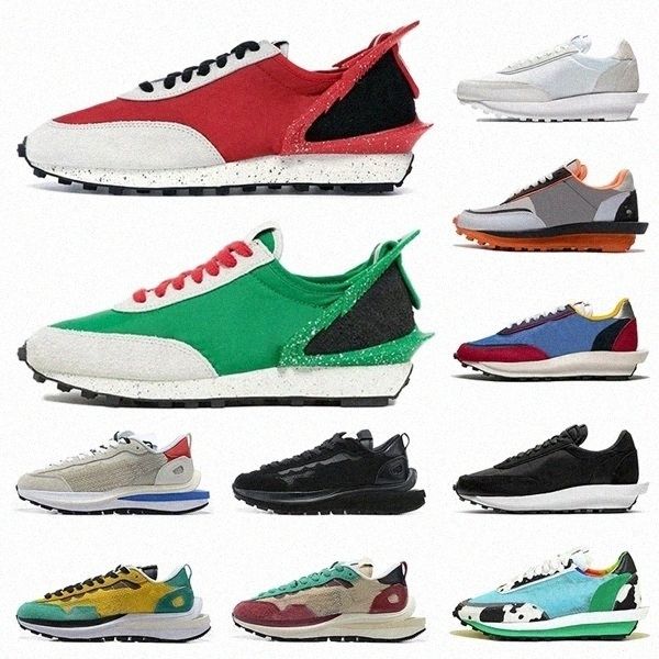 

sacai fashion undercover red green mens running shoes sacais ldv waffle nylon white d chunky dunky designer trainers pegasus vaporf sneakers