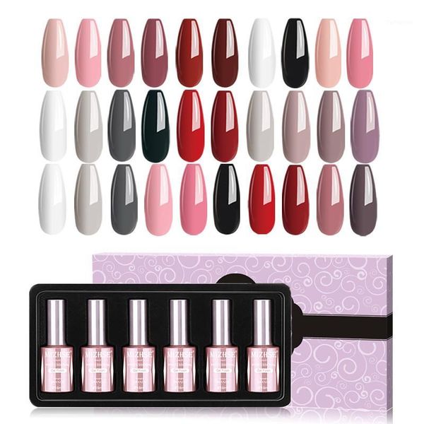 

18ml uv nail gel polish 6pcs/set varnish vernis all for nails and manicure set gellak nagels gellak1, Red;pink