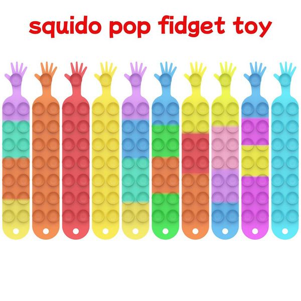 Squidopop Fidget Toys Silicone Sheet Bambini Stress Palm Hamburger Antistress Squeeze Toy