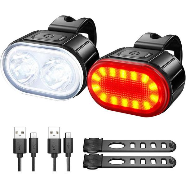 

bike lights bicycle light kit usb charging mountain helmet road front tail