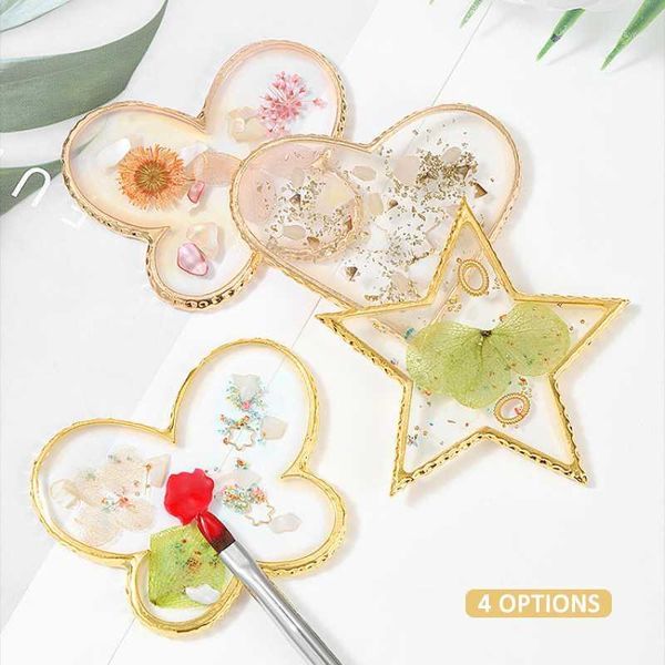 

nail art decorations pcs 4 styles color paint palette holder drawing for mixing display tools1, Silver;gold