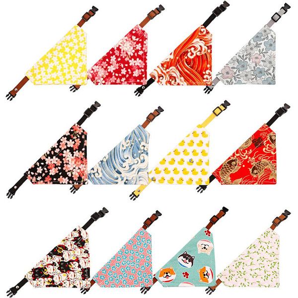 

dog collars & leashes adjustable bibs small medium dogs triangular puppy bandanas cute cats necklace scarf pets kitten bow tie grooming