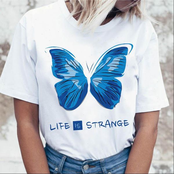 

butterflies women t shirt life is strange tees ulzzang female clothing graphic harajuku korean funny tshirt for, White