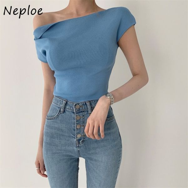 

skew collar sweaters summer shoulderless short sleeve pullovers women fashion slim fit lady jumpers 1f342 210422, White;black