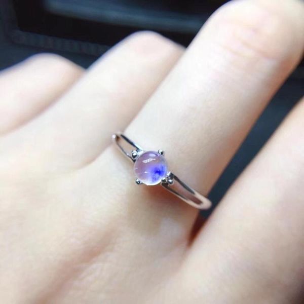 

cluster rings simple dainty moonstone gemstone ring for women, Golden;silver