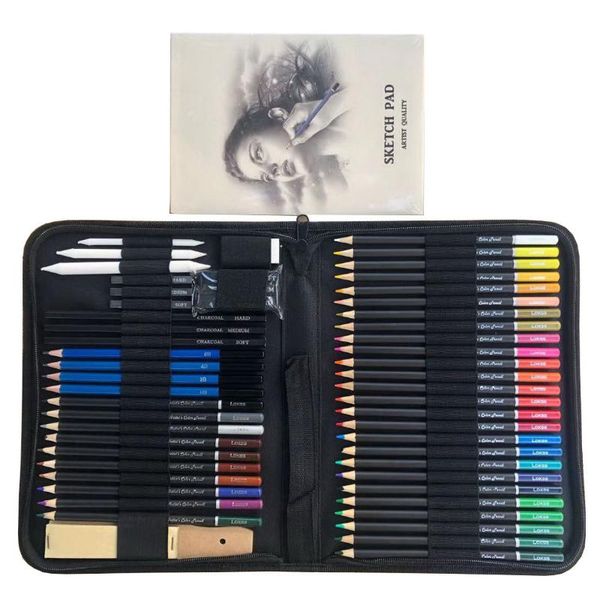 

sketch pencils colored set school supplies drawing beginner kit watercolor metallic oily art gift sets