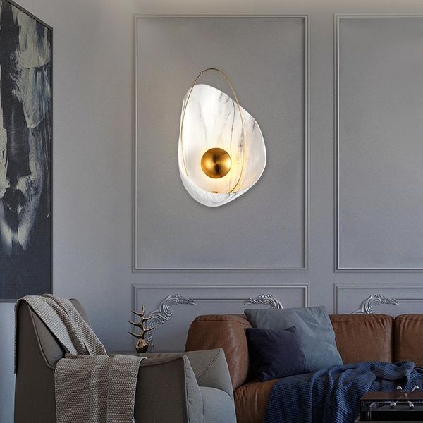 

wall lamp nordic shell living room designer creative el model decorative postmodern light luxury wind lam