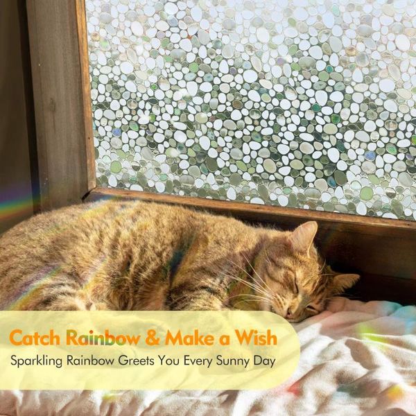 

window stickers 3d crystal privacy clear pebble decor stained glass film removable self adhesive door sticker static cling blind