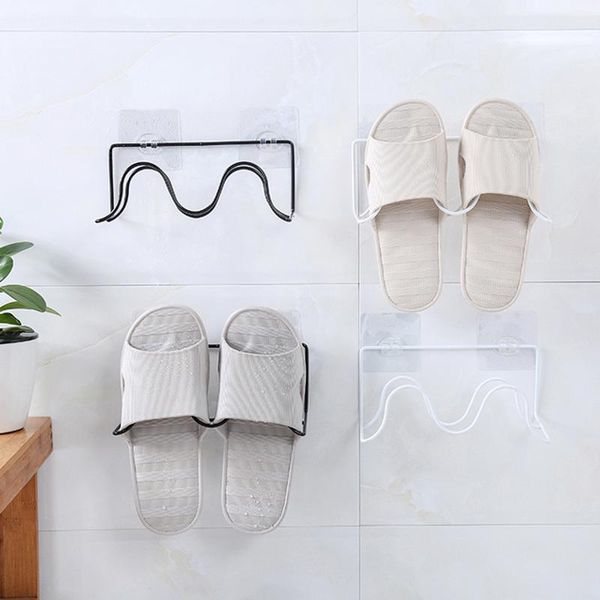 

clothing & wardrobe storage double layer shoes rack wall mount slippers hanging shelf holder for home bathroom living room high quality