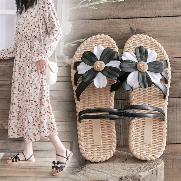 

womens shoes new wild fashion flowers ins tide net red two wear sandals and slippers for beach vacations1, Black