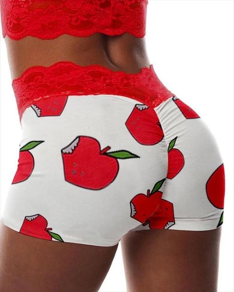 

print slim sleep bottoms women short lace high waist home summer, White;black