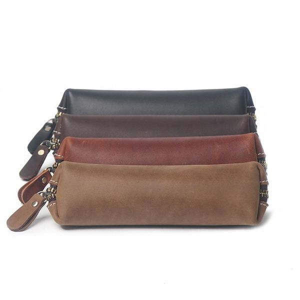 

pencil bags case ,genuine leather school pen vintage stationery kit supplies bag