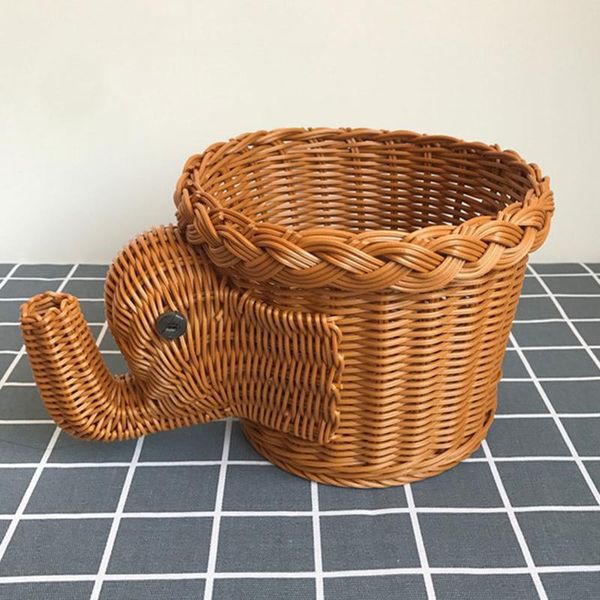 

storage baskets rattan woven fruit basket cute shape bowls tray vegetable snack novelty animal shaped andf889