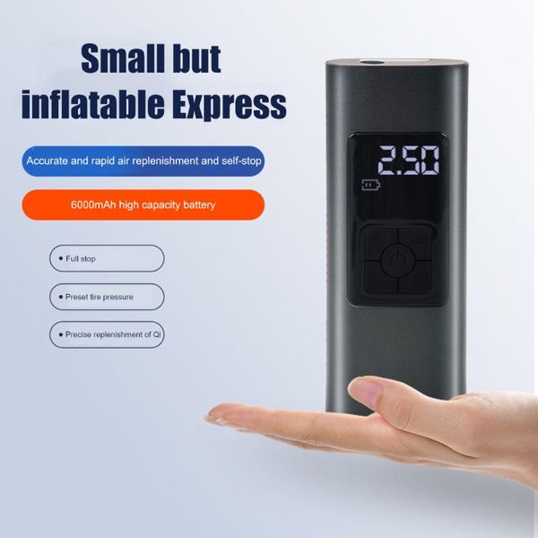 

bike pumps portable tire inflator type-c rechargeable bicycle electric air inflatable pump digital display wireless car