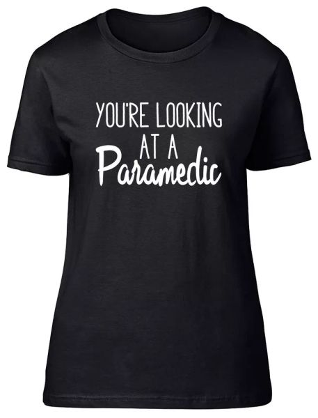 

your looking at a paramedic fitted womens ladies t shirt, White;black