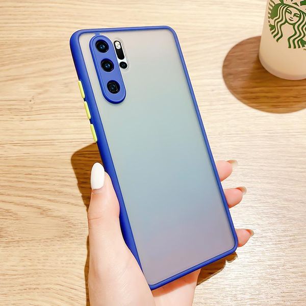 

for huawei p30 luxury thin precision hole back cover pro blue edge soft candy cartoon case 6.1 inch cell phone pouches