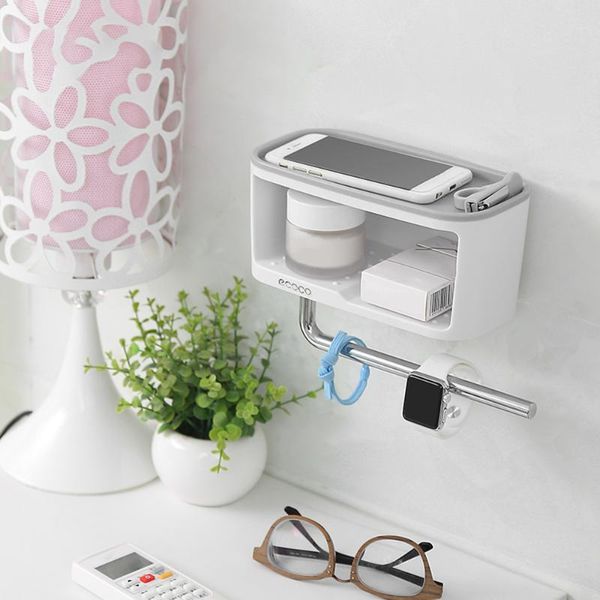 

bathroom storage & organization ecoco wall mounted shelve kitchen box with towel bar roll paper hanger home space saving organizer