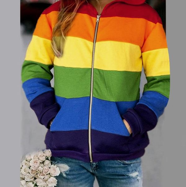 

women's hoodies & sweatshirts chamsgend fashion women printing hooded zipper pocket long sleeve sweatshirt female clothing 2021, Black