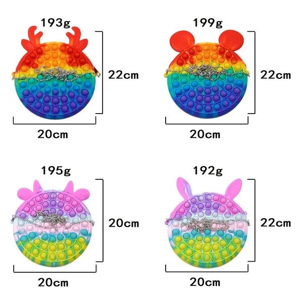 2021 DHL Nuovo Sacchetto Sveglio Agitarsi Giocattoli Reliver Stress Giocattolo Arcobaleno Push Bolla Semplice Dimmer Antistress Sensoriale Gioco Per Bambini Zaino