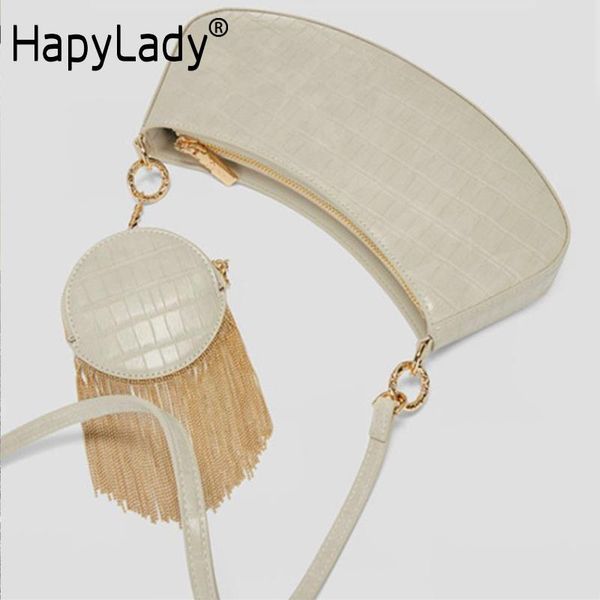 

shoulder bags hapylady 2022 trend luxury bag pu leather composite women cross body simple female ladies phone