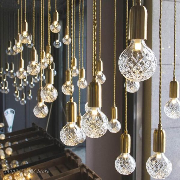 

pendant lamps led pattern glass luster lights industrial deco lighting fixtures living room hanging suspension luminaire