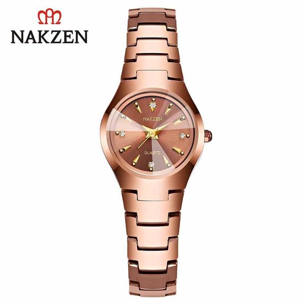 

wristwatches nakzen diamond watch for women life waterproof wristwatch quartz ladies clock montre femme gifts womens, Slivery;brown