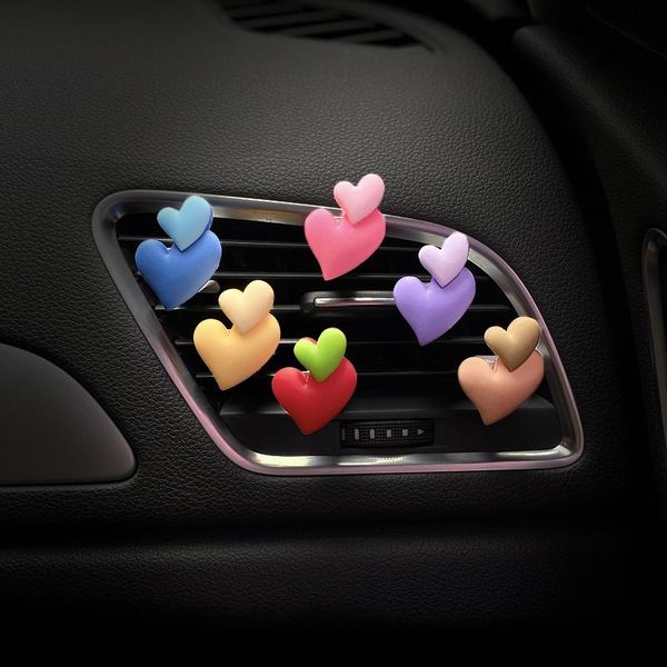 

interior decorations beautiful color plastic love modeling car decoration clip of air conditioner for women's