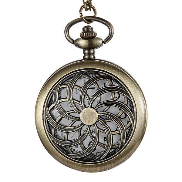 

pocket watches vintage hollow watch quartz arabic numerals display bronze fob chain necklace pendants flip clock, Slivery;golden