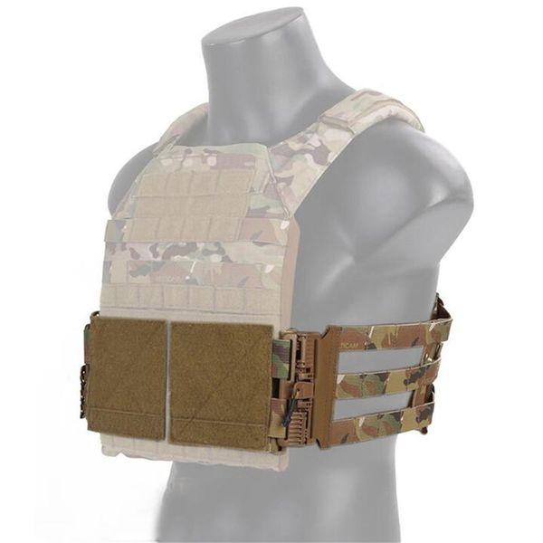 

tactical vest 3-band skeletal cummerbund bellyban molle quick release system set fit for vest avs jpc / 419 / 420, Camo;black