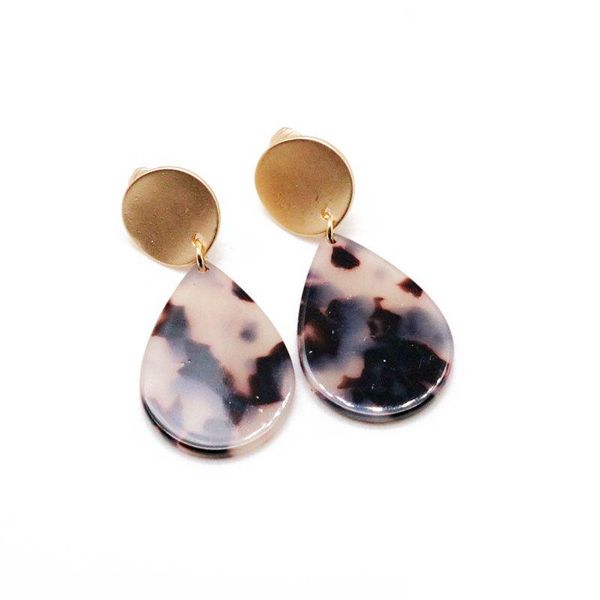 

clip-on & screw back teardrop red light brown cute earring, Silver