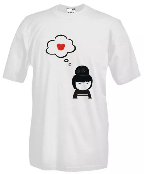 

t-shirt shirt dm21 geisha love fun, White;black
