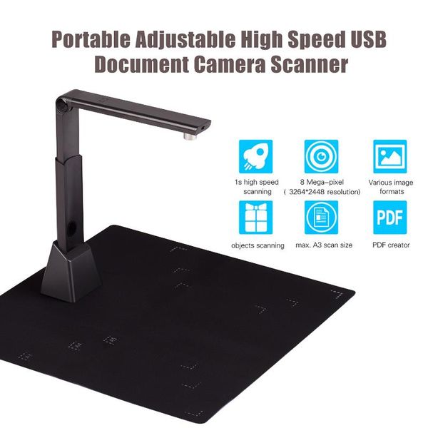 

portable a3 document scanner usb 2.0 with ocr function book image camera 8 mega-pixel hd for office scanners
