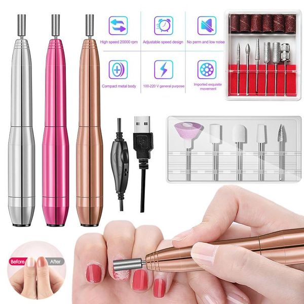 

nail drill & accessories electric file portable manicure pedicure kit with sanding belts