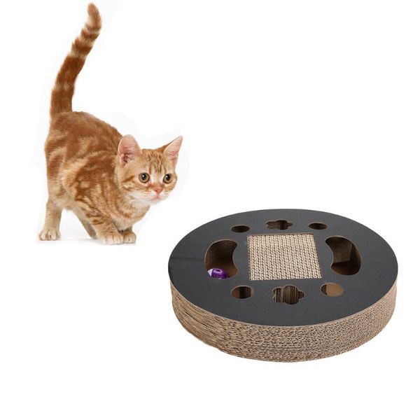 

cat toys 2021 style round bell ball corrugated paper scratching claw toy pet training toypet dogs accessoires